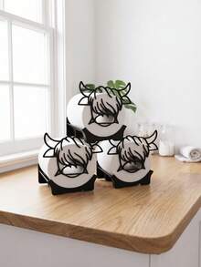 3/1pc Cow-Shaped Toilet Paper Holder, Freestanding Toilet Paper Storage Rack, Can Store Toilet Paper Rolls, Beautiful And Practical, Suitable For Indoor And Outdoor, Bathroom Storage Rack, Housewarming Gift, Bathroom Decor And Kitchen - Multicolor - View 5