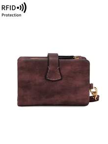 FOREVER MIYIN Women Vintage Texture Wristlet Clutch, Zipper Closure RFID Wallet With ID Window Multi Card Slots Coin Purse For Daily Use - Multicolor - View 16