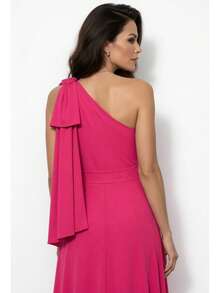 Long Dress For Bridesmaid Wedding Graduation Light Party - Hot Pink - View 6