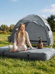 SoBuy Camping Tent With Air Mattress And Accessories, 1-Person Trekking Tent With Frame 193.5x86x160 Cm - A - View 4