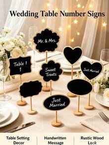 Creative Mini Chalkboard Sign, Desktop Decor Chalkboard Marker, Small Desktop Message Board Ornament, Wedding, Party, Bar, Home Decor, Event Scene Arrangement Table Signage - Multicolor - View 5