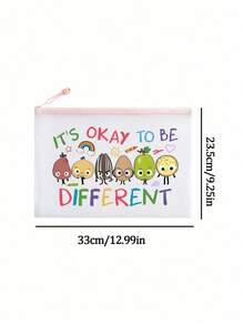 Teacher Gift "It's Okay To Be Different" Theme Zipper File Storage Bag, Macaron Color Toiletry Storage Bag, Waterproof PVC Travel Storage Bag/Transparent Zipper Pouch, Perfect For Daily Office Use, As A Thoughtful School Year Entry Gift, Or Short Trips. This Is An Excellent Gift For Birthdays, Back To School, Graduation, Christmas, Halloween, Spring Break, Easter, And Teacher's Day,Travel Essential - Multicolor - View 11