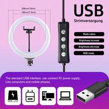 10-Inch Ring Light Strip, 63-Inch Extendable Tripod And Phone Holder, Dimmable LED Ring Light For Photography And Live Streaming, Suitable For Selfie Camera Photography/Makeup/Video/Live Streaming. - 黑色-10IN fill light - 查看 3