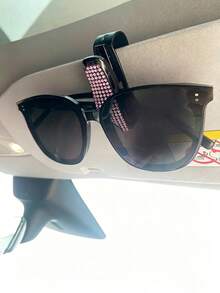 Rhinestone Decor Car Sun Visor Glasses Holder - Multicolor - View 4