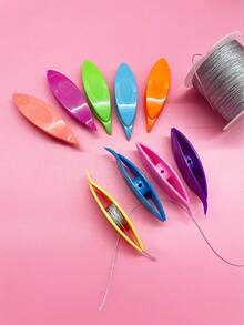 9pcs Colorful Small Eye Shuttle, Handmade Weaving Practical Tool, Suitable For Handmade Lace Knitting, Lace Accessory DIY Making, Easy To Operate For Beginners, Essential Knitting Accessory For Handmade Creation - Small Phoenix Eye Shuttle - View 5