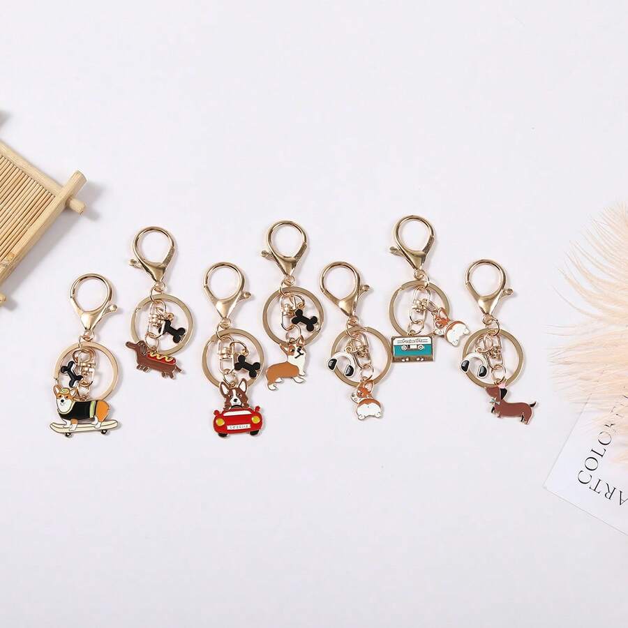 Spot New Leopard Pattern Love Bag Pendant Pendant Keychain Hand-Woven Lanyard Key Chain Pendant - Multicolor - View 1