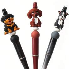 25/32PCS New 3D Puppy Companion Series Silicone Beads Set, Black White Orange Puppy Design, Paired With 15mm Printed Beads And Solid Color Beads, Adult DIY Accessories, Suitable For DIY Beaded Pens, Earrings, Etc., Perfect As Holiday Birthday Gift Beads & Bead Assortments - Dog Companion Series - View 4