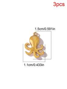 3pcs Stainless Steel PVD Plated Marine Life Pendants Dolphin Crab Starfish Shell Charms Pendant For DIY Jewelry Making Accessories - Pendant - View 26