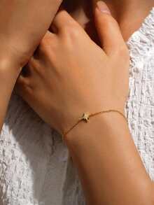 1pc S925 Sterling Silver Minimalist Elegant Design Micro-Inlaid Zirconia Eight-Pointed Star Bracelet, Women's European And American Style Niche Fashion Versatile Ins Style Artistic Cool High-End Adjustable Hand Jewelry, Exquisite Gift - Eight-pointed Star - View 11