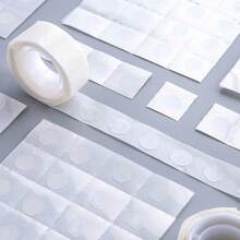 10 Sheets Transparent Round Dot Double-Sided Adhesive Patches Set, 200 Pcs Clear Circle Tape Dots For Journal Scrapbook DIY Craft Decor Stationery Supplies - Polka Dot - View 6
