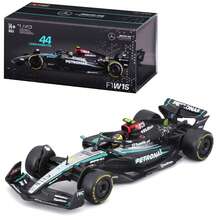 Burago- Mercedes-AMG F1 W15 E Performance (Hamilton) -1/43, Negro, Gris, 18-38208 (#44) Incluye Caja de Exhibición - F1 W15 #44 - Ver 2