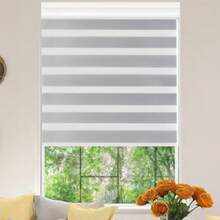 FHZLAJ Persiana Enrollable para Ventana, Roller Blinds para Ventanas Impermeable Doble Capa Persiana Horizontal Moderna Privacidad Pretection para Visión Noche Día Baño Cocina Sala de Estar, 180*100cm - Gris - Ver 2
