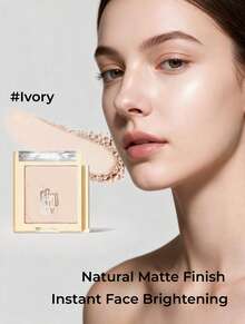 GUOXIAONIU Palet Highlighter Matte & Shimmer, Palet Makeup Pencerah Alami yang Bercahaya, Concealer & Bedak Pengatur Riasan Serbaguna, Cocok untuk Kontur Wajah dan Area Bawah Mata, Highlighter Pengatur Riasan Tahan Lama Mini Portabel - #Gading - View 2