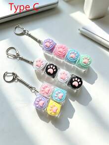 3/2/1pc Creative Cat Paw Keychain | Soft Collectible Keychain, Suitable For Birthday, Valentine's Day, Christmas | Party Gift, Cute Gift For Gatherings And Leisure - Multicolor - View 17