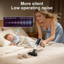 TOUCHBeauty 130,000 RPM Brushless Motor, Wireless Portable Mini Handheld Vacuum Cleaner & Blower (Dual Suction + Dual Blowing, 2 Suction Nozzles + 2 Air Nozzles), 1500*2 Battery Capacity, Screen Display For Battery Level And Gear, Suitable For Car, Home, Office And Pet Area Vacuuming, Dusting And Inflation Cleaning - Multicolor - View 2