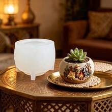 SUPWANPENG 1pc Resin Silicone Mold Camping Style Puppy Tent Cactus Embossed Spherical Flower Pot Shape DIY Handmade Casting Mold For Making Flower Pot, Pen Holder, Candle Holder, Key Storage Box, Compatible With Resin, Plaster, Clay, Cement, Concrete, Desktop Succulent Green Plant Decoration Ornament Mold, Perfect For Home Decor, Valentine's Day, Mother's Day, Father's Day, Christmas Gift Handmade Mold - No BW300 Mold - View 8