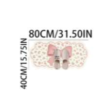 1pc Pink And White Wavy Edge Bow Rug, Faux Cashmere, Thickened Carpet, Plush Carpet, Autumn/Winter Carpet, Thickened Carpet, Decorative Carpet, Bedroom Decor - Multicolor - View 12