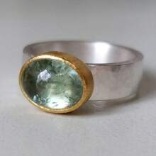 1pc Vintage Wide Band Ring With Green Zirconia Inlaid, Multiple Sizes Available, Unisex, Suitable For Daily Wear - D - View 4