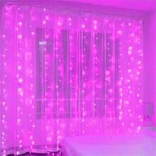 LED Curtain String Lights Battery Powered 8 Mode Lighting Festoon Wedding Party Fairy Light Christmas Decoration For Home Room Garden - AA Battery Box Curtain Light - View 25