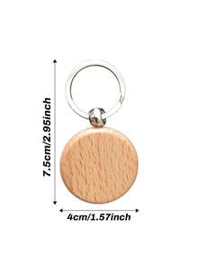 Custom 1/10/20pcs Wooden Keychain Round Key Ring Engraved Wooden Key Holder For Hotel Room Key Tags, Gifts, And Other Purposes - Multicolor - View 7