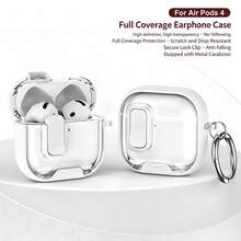 1 buah Casing Ponsel/Penyangga Earphone Transparan dengan Tutup Terbuka dan Warna Kontras, Kompatibel dengan Apple 4 Earbud Bluetooth Nirkabel, Transparan dengan Pelindung Lembut untuk Switch Pro 2 - Clear - View 8