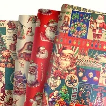 12pcs Vintage Christmas Collage Print Gift Wrapping Paper Set, Merry Christmas Holiday Winter New Year Wrapping Paper, DIY Handmade Gift Wrapping, Suitable For Indoor Living Room Tabletop Decoration, Bouquets And Christmas Party Favors - Christmas Set - View 3