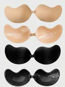 2/1 Pair Push-Up Invisible Breast Pads: Silicone Backless Nipple Covers, Self-Adhesive Strapless Mango-Shaped Bra, Invisible Bra, Suitable For Pairing With Evening Gowns And Wedding Dresses - Multicolor - View 3