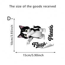 1件裝可愛卡通動物馬桶水箱貼紙，附「Please Flush」文字，防水可移除自黏式PVC貼紙，適合居家、Airbnb與飯店共用浴室裝飾 - 馬桶貼紙 - 查看 16