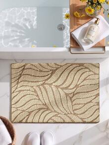 DAJIANG 1pc Vintage Coffee Palm Leaf Pattern Bathroom Rug, TPR Backing Non-Slip, Suitable For Kitchen, Outdoor, Indoor, Hallway, Bedroom, Living Room, Bedside Carpet, Machine Washable Easy To Clean, Bedroom Bathroom Decor Rug - Multicolor - View 6