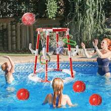 Juguetes de Aro de Baloncesto para Piscina para Niños de 4-8 y 8-12 años y Adultos, Juegos de Piscina al Aire Libre de Verano, Juegos de Agua para Familias y Fiestas para Niños, Juego de Aro de - como en la imagen - Ver 5