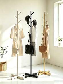 Metal Tree Coat Rack Stand, 9 Hooks Freestanding Clothes Hanger Rack, Modern Entryway Garment Holder, 3 Colors Available White/Black/Gold, Lightweight Floor Coat Stand For Bedroom Hallway Home Decor - Multicolor - View 5