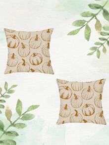 2er/Set Herbst-Linie Kürbis Kissenbezüge, Ernte-Landhausstil Wohnzimmer Außenbereich Terrasse vielseitige Kissenbezüge, geeignet für Sofa, Schlafzimmer, Garten und Heimdekoration, Thanksgiving Geschenk (Kissenfüllung nicht enthalten) - Verschiedenfarbig - Übersicht 14