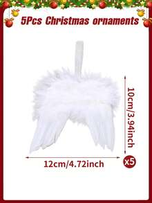 10pcs Angel Wings Christmas Tree Hanging Ornaments, Christmas Tree Decor, Merry Christmas Mini Angel Hanging Ornaments, Christmas Party Decor, Home Christmas Decor, Christmas Tree Top Decor, Christmas DIY Decor, Christmas Decor - Multicolor - View 14