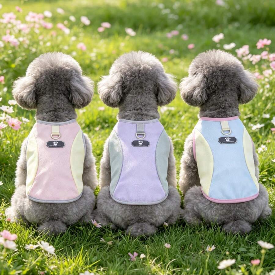 新款寵物服飾狗狗衣服 春/夏薄款 25 冰絲網眼背心 - 粉色 - 查看 1
