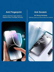 2 pcs Pelindung Layar Anti-Intip 28° Kompatibel dengan iPhone 18 Pro/18 Pro Max/17 Pro Max/17/16 Pro Max/16 Plus/16/15 Pro Max/14/13/12/11/X/XS/XR/XS Max, Cakupan Penuh Privasi, Sensitif Sentuhan, Tahan Gores - Hitam - View 4