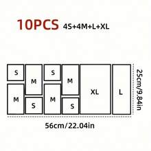 10/9/7/1件透明化妝品抽屜收納盒,適用於梳妝台,含5種不同尺寸透明塑膠抽屜收納盒,彩妝展示盒,分類收納容器,適合擺放在梳妝台,居家裝飾,返校季 - 透明 - 查看 12