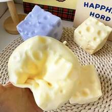 Giant Cheese Cube Stress Ball, Large Cheese Squeeze Ball, Stress Relief Toy, ASMR Sensory Anti-Stress Product, Christmas Gift, Squish>Barato, Dumpling Surprise - Multicolor - View 4