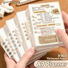 2pcs A7 Transparent Loose-Leaf Notebooks, With Removable Grid Inner Pages, 80 Pages Per Book, Mini Notebook For Students And Office Use, Replaceable Inner Pages, Back To School Gift, Ideal Choice For Halloween And Christmas Gifts - Multicolor - View 8