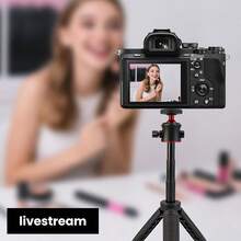 迷你相機桌面三腳架,相容手機,可攜式伸縮支架,適用於 Vlog 和直播 - 查看 11