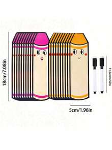10pcs Pencil Shaped Lucky Cards DIY Erasable Handwritten Cards 4 Colors Suitable For Classroom Home Teaching Aid Back To School Essential - Multicolor - View 20