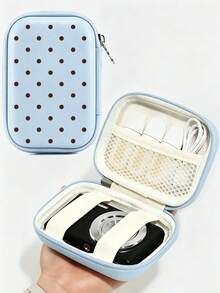 New Polka Dot Pattern Portable CCD Camera Storage Bag - Compact Design, Zipper Closure, Suitable For Outdoor Photography And Office Use | Travel Camera Bag, Secure Zipper Closure, Suitable For All Ages And Genders. Waterproof, Lightweight, Large Capacity, Portable Accessory. Cable Organizer, Electronic Product Storage Bag, Travel Tech Supplies Storage Bag, Vacation Essential, College Essential, Back To School Essential, Travel Essential - Multicolor - View 6
