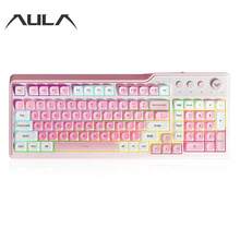 AULA F3099 三模式键盘，机械触感，99 键，带多媒体旋钮，RGB 背光，ABS 球形彩色键帽，2000mAh 电池，硅胶薄膜键盘，适用于笔记本电脑和台式机的游戏及办公键盘 - 查看 15