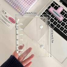 Carpeta de tarjetas fotográficas A7, máquina de encuadernación de libros Kpop, álbum para sesión fotográfica, álbum de fotos transparente, Mini álbum Kpop, soporte para tarjetas fotográficas - Blanco - Ver 2