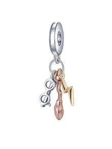 1 pieza colgante de joyería DIY de plata de ley S925 con rueda de gafas y cicatriz de rayo, cuentas y accesorios de joyería adecuados para pulseras de mujer y - Multicolor - Ver 1
