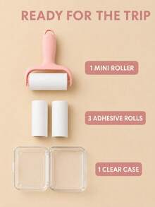 1 Set Convenient Mini Lint Roller Kit - 1 Handle + 3 Refill Rolls, Strong Adhesive For Pet Hair Removal, Easy To Use, Reusable Handle, No Electricity Needed For Pet/Clothes/Carpet/Car Seats, Essential For Pet Owners - Multicolor - View 9