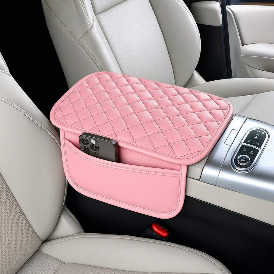 Car Middle Center Console Cover With 2 Storage, Car Booster Pack,Universal Microfiber Leather Car Armrest Cover Cushion For For Most Vehicles, Memory Foam Comfort Stylish Leather Scratch-Resistant Car Armrest Box - 彩色 - 查看 1