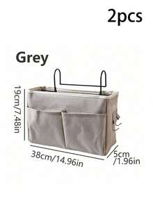 2pcs/1pc Multifunctional Dorm Hanging Storage Bag, Fabric Bedside Phone Organizer, Top Bunk Bedside Storage Tool, Student Sundries And Bed Sheet Hanging Basket, Dorm Storage Tool, Bedside Storage Bag, Storage Supplies - Multicolor - View 10