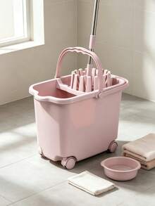 15L Plastic Mop Bucket, Rectangular Mop Tub With Built-In Wringer, Stackable To Save Space, Equipped With 4 Rolling Casters, Random Color Delivery, Portable Household Water Container, Perfect For Daily Mopping In Apartments And Bathrooms. - A - View 11