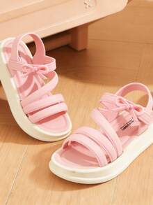 HAHABOBO Sandal Olahraga Anak Baru, Penutup Tali Tumit dengan Perekat Velcro, Alas Kaki Lembut, Sepatu Luar Ruangan Musim Panas Ringan - Berwarna merah muda - View 3