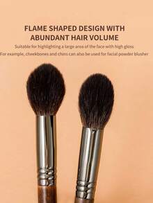 1pc Blush Brushes Goat WoolPowder Brushes Facial Makeup Brush - Rust Brown - View 4